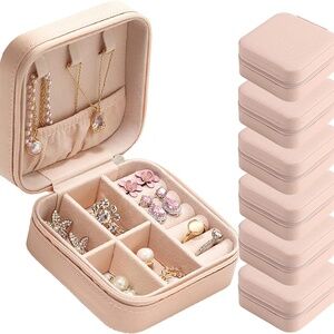 6 Pack Small Jewelry Box Mini Jewelry Organizer Pink Color